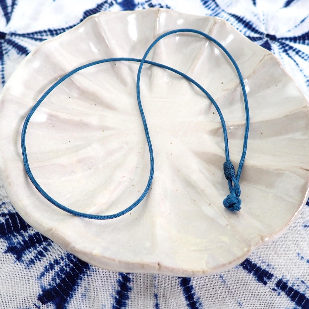 Blue Silk Cord Necklace – Kumihimo Necklace With Hand-knotted Knot