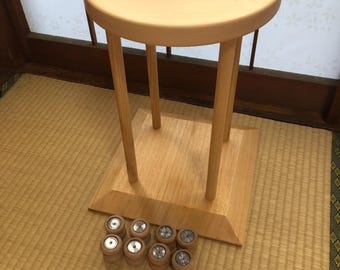 DIY Assembled 10inch round stand marudai (with thread for practice) set/Kumihimo Making Set for making braided cord with Kumihimo Bobbins