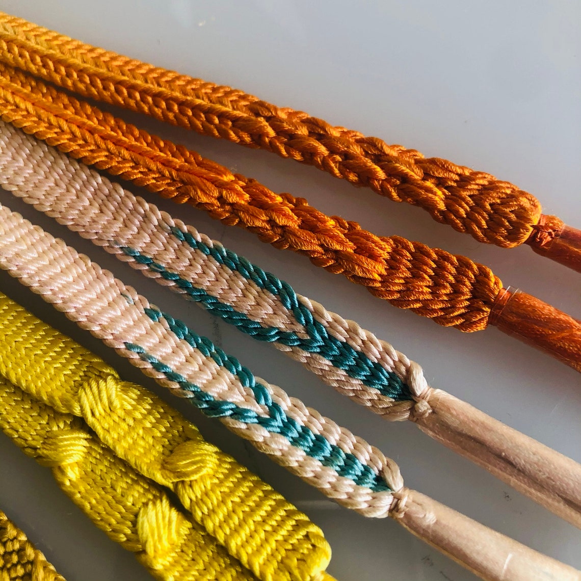 A pair of Haori himo Japanese braided cord. Silk 100 Hand Etsy