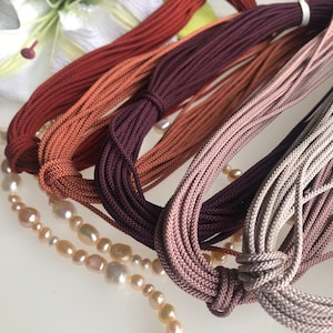 Silk round braided cord kumihimo 1.5mm 120cm Japanese silk cord 8 strand braid/ for Minimalist jewelry/Japanese traditional color 1 image 1