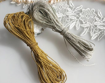 Japanese twisted cord gold & silver 1mm  fine 10m made in KYOTO