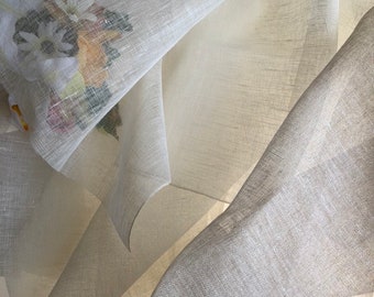 Japanese Linen gauze net fabric 100cm/ Mesh cloth/ Linen 100%  Made in Kyoto / unwashed linen fabric