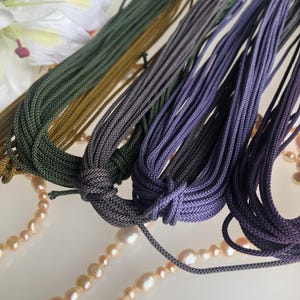 Premium Silk Kumihimo Cord 1.5mm – Authentic Japanese Braid for Elegant Jewelry 8 strand braid/Japanese traditional color 2 IGA