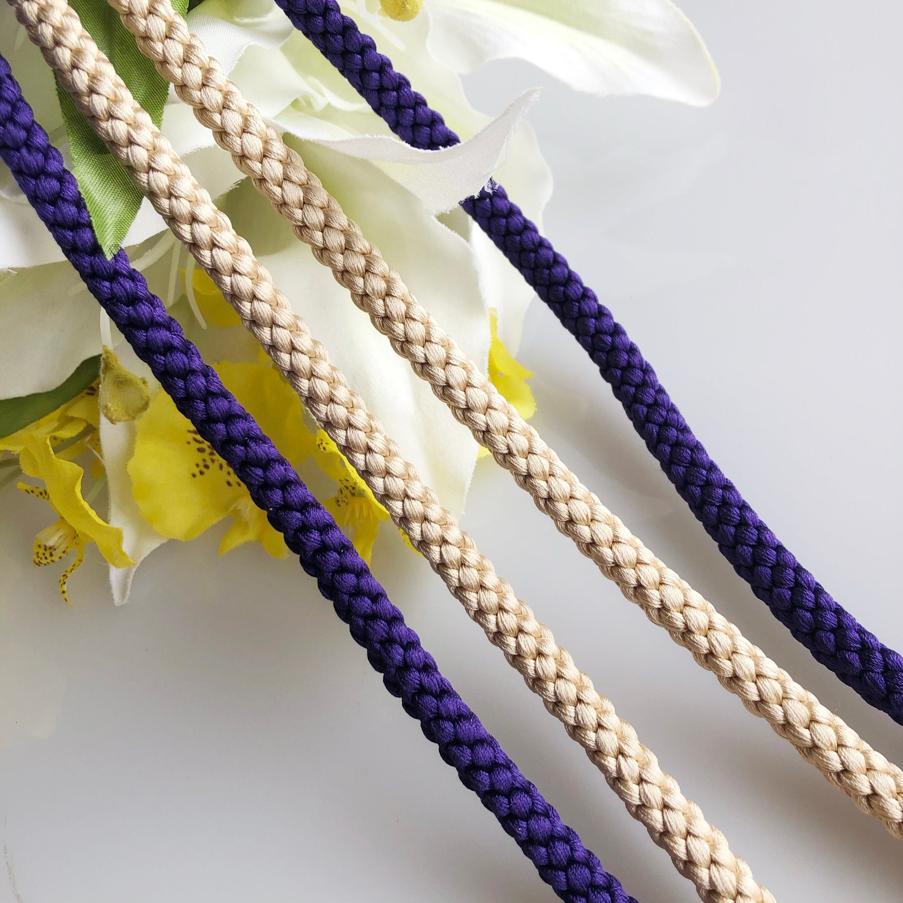 Silk round braided cord kumihimo 1.5mm 5meters Japanese silk cord  “Edo-uchi-himo” 8 strand braid/MADE in JAPAN - Atelier Miyabi