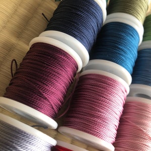 Pure Silk 3ply Japanese twisted cord 1mm yorihimo 1 meter/ for minimalist jewellery /MADE in JAPAN/ Silk Cord for Lightweight Silk Necklaces image 10