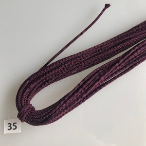 Silk round braided cord kumihimo 1.5mm 120cm Japanese silk cord 8 strand braid/ for Minimalist jewelry/Japanese traditional color 1 35　kodaimurasaki