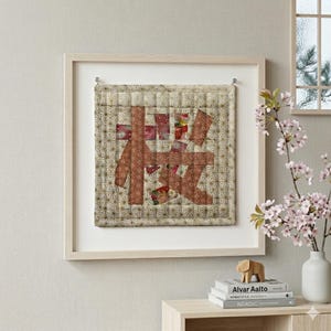 Japanese Kanji Sakura FPP Pattern PDF Download, Cherry Blossom Quilt Pattern, Spring Gift for Mom, Japanese Decor Quilt Block, for Beginner