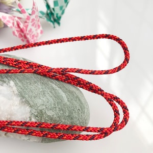 Rund flätad sidensnöre kumihimo Blandfärgad flamröd 2 mm Naturinspirerad blandfärgad japansk sidensnöre 8-trådig flätad/för minimalistiska smycken