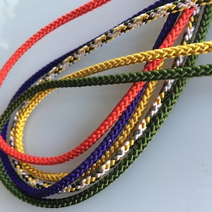 Silk round braided cord kumihimo 3mm Japanese silk cord "Edo-uchi-himo" 8 strand braid/MADE in JAPAN