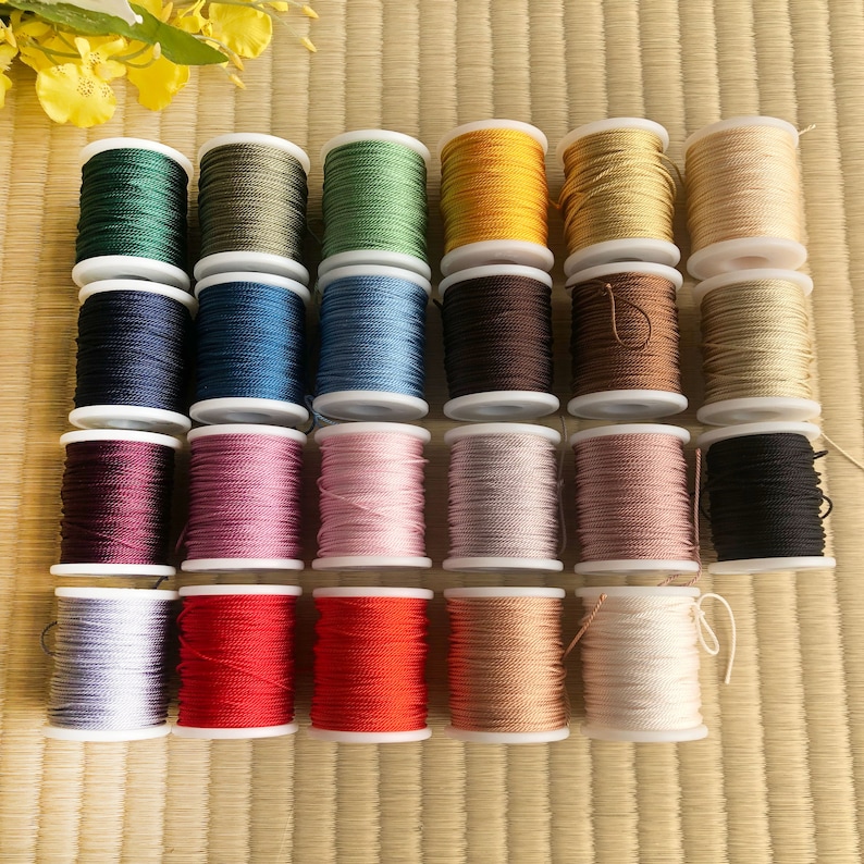 Pure Silk 3ply Japanese twisted cord 1mm yorihimo 1 meter/ for minimalist jewellery /MADE in JAPAN/ Silk Cord for Lightweight Silk Necklaces image 1