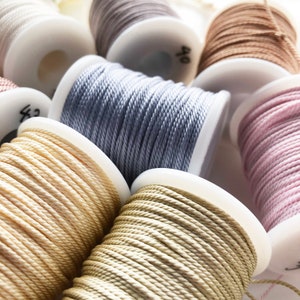 Pure Silk 3ply Japanese twisted cord 1mm yorihimo 1 meter/ for minimalist jewellery /MADE in JAPAN/ Silk Cord for Lightweight Silk Necklaces image 3