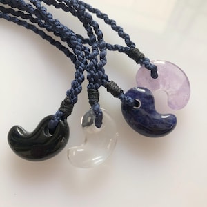 Magatama Silk Braided Necklace Japanese talisman