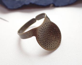 Metall-Fingerhut für lange japanische Nadel 1 Stück / verstellbarer Fingerhut für Sashiko und Shibori aus JAPAN
