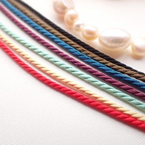 Pure Silk 3ply Japanese twisted cord 1.5mm yorihimo 1 meter/ for minimalist jewelry/MADE in JAPAN/ Silk Cord for Lightweight Silk Necklaces