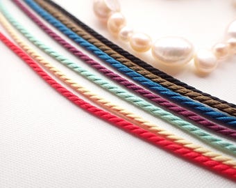 Pure Silk 3ply Japanese twisted cord 1.5mm yorihimo 1 meter/ for minimalist jewelry/MADE in JAPAN/ Silk Cord for Lightweight Silk Necklaces