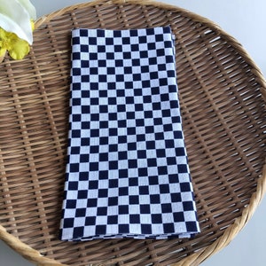 Japanese tenugui towel /Japanese traditional pattern &quot;Ichimatsu&quot;  navy /Cotton 100% / Made in Japan