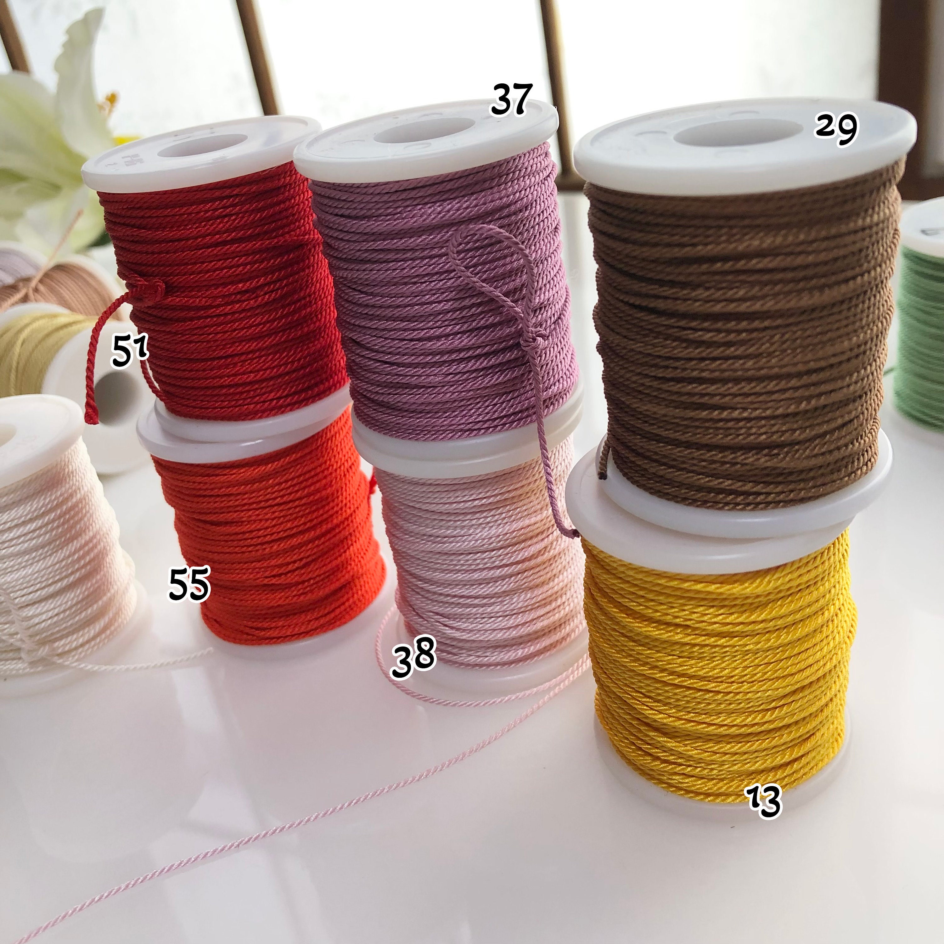 Pure Silk 3ply Japanese Twisted Cord 1mm Yorihimo 1 Meter