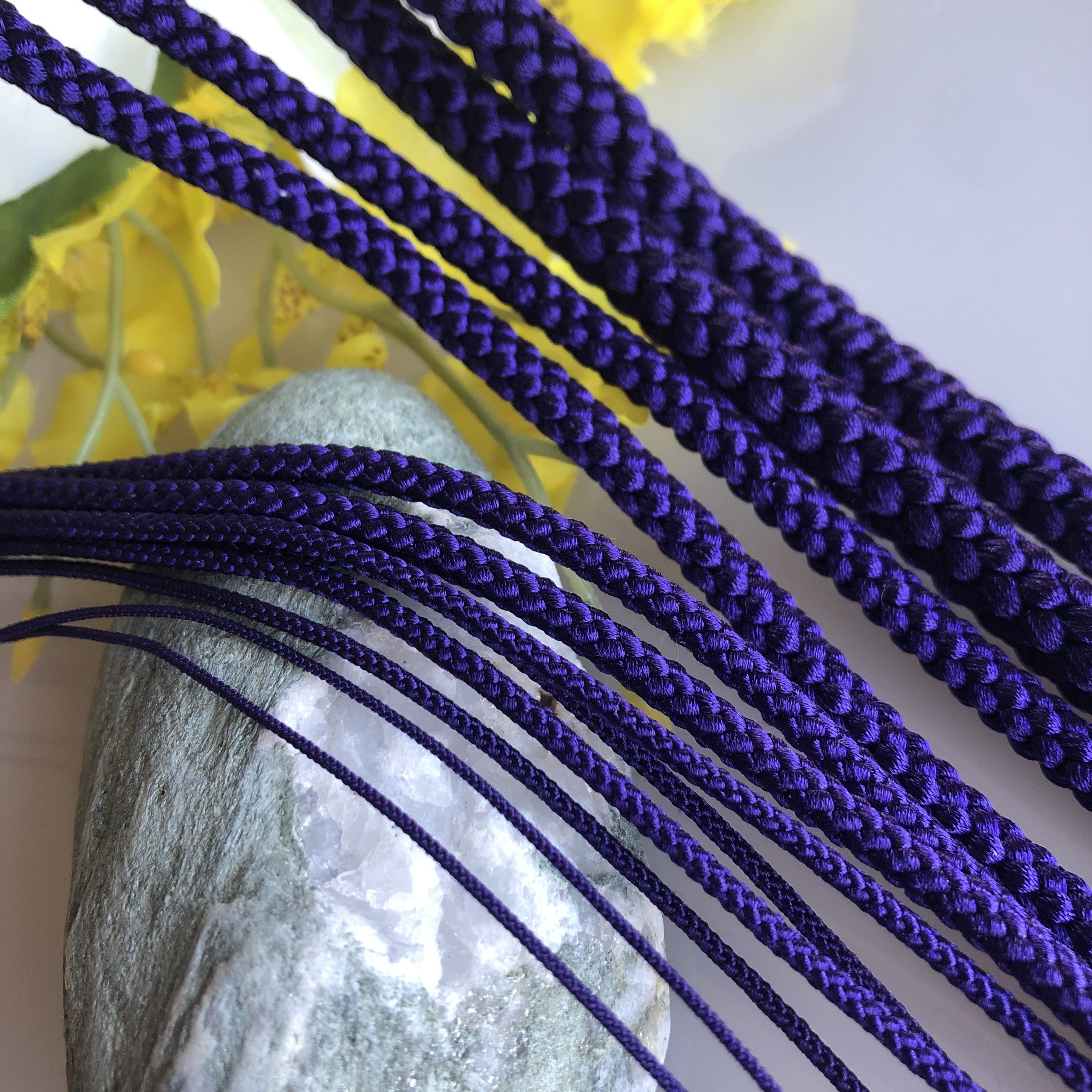Purple Silk round braided cord kumihimo Japanese silk cord Etsy