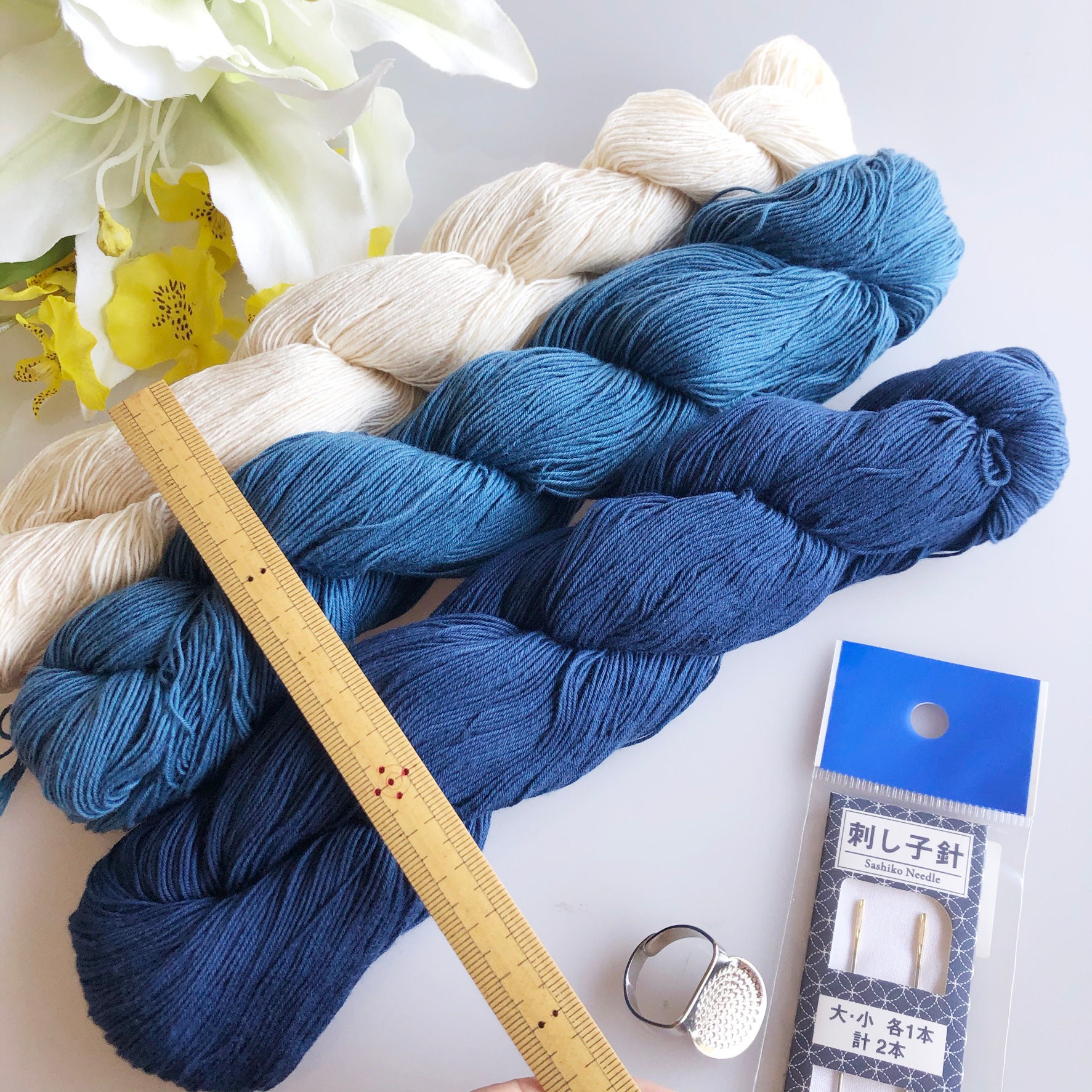 Sashiko Visible Mending Starter Set 3color of Sashiko Threads Etsy