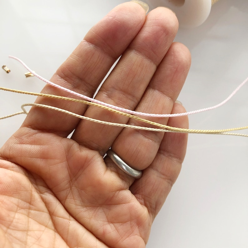 Pure Silk 3ply Japanese twisted cord 1mm yorihimo 1 meter/ for minimalist jewellery /MADE in JAPAN/ Silk Cord for Lightweight Silk Necklaces image 4