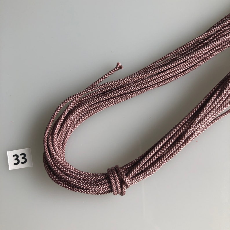 Silk round braided cord kumihimo 1.5mm 120cm Japanese silk cord 8 strand braid/ for Minimalist jewelry/Japanese traditional color 1 33 haizakura