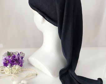 Silk Night Tube Cap Navy from Silk Yarn Shop 100% Silk, Long Type | for long hair - Wake Up to Tangle-Free, Silky Hair/ Japan