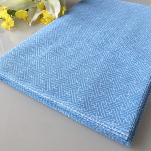 Tenugui towel fabric uncut 9m Japanese traditional pattern "sayagata" blue /Cotton 100% / Made in Japan