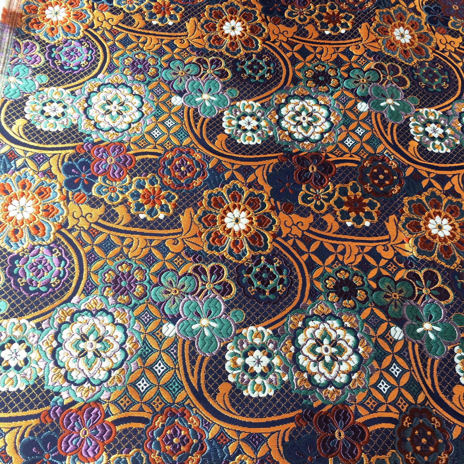 Kyoto Japanese brocade fabric KINRAN 50cm /The tone of the | Etsy