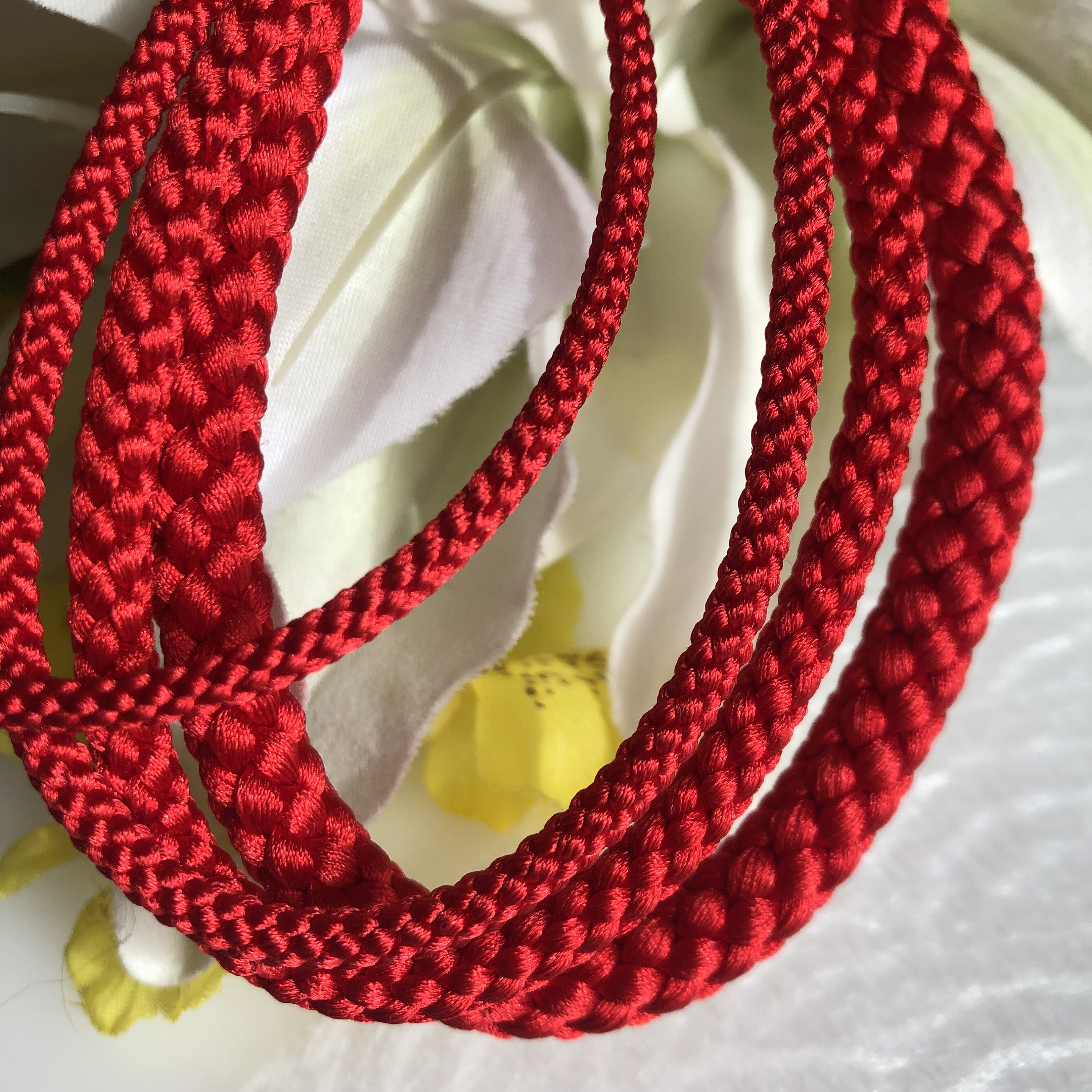 Silk round braided cord kumihimo 10mm 100cm THICK Japanese silk cord  “Kara-uchi-himo” 16 strand braid/MADE in JAPAN - Atelier Miyabi