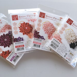DIY high-quality silk Tsumami kanzashi flower 2way brooch & hairclip Kit/ Handcrafting Kit -  flower maiko kanzashi /Japanese Kyoto