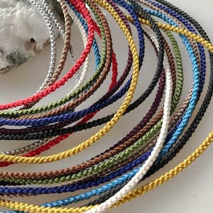 Silk round braided cord kumihimo 2.5mm Japanese silk cord "Yotsu-gumi" 4 stranded braid /for Minimalist jewelry