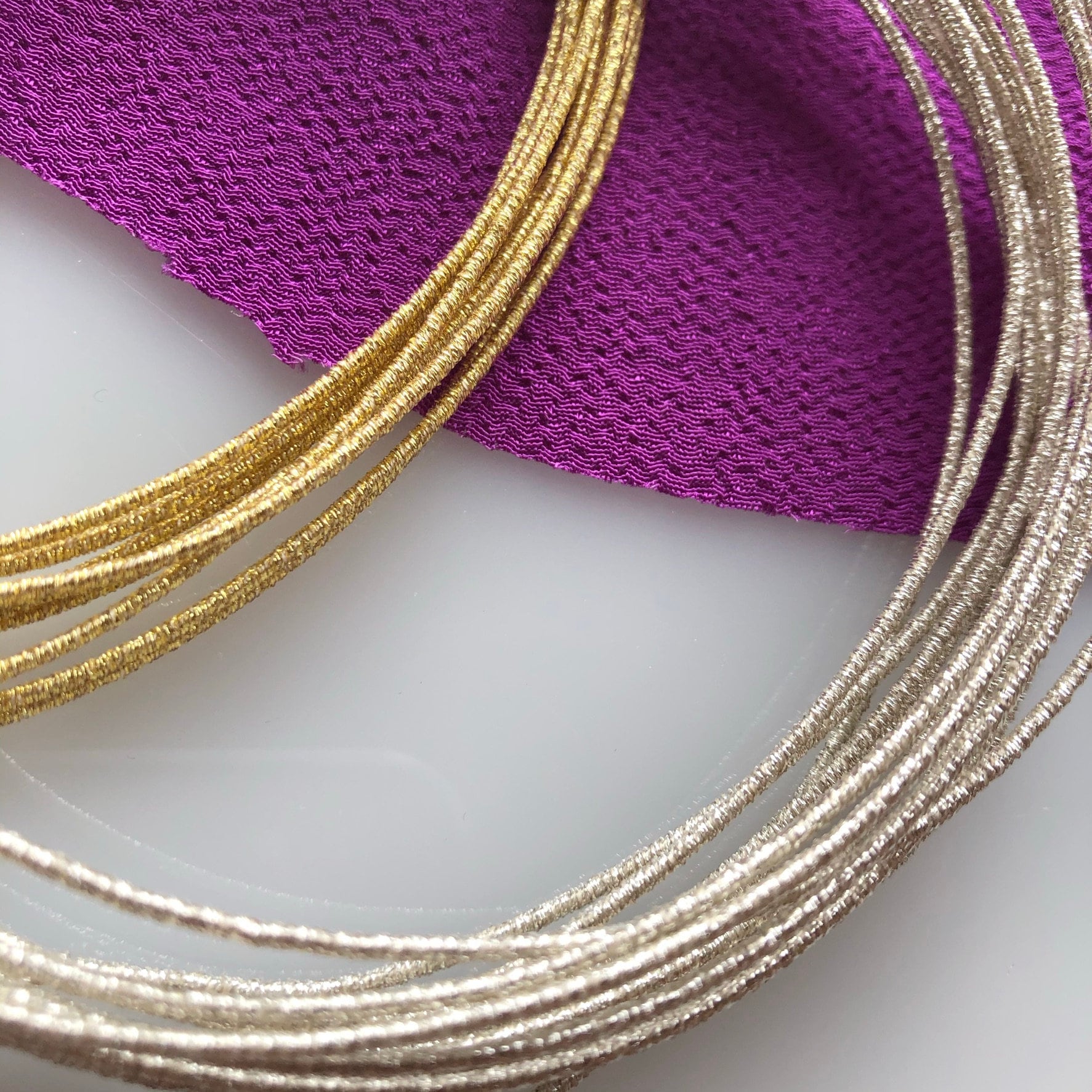 パリコレクション / 5pc 72cm Wire Wrapped Thread Gold Japanese Kanzashi Maiko 小物