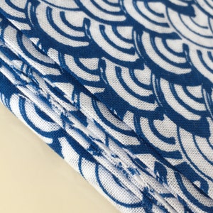 Japanese tenugui towel fabric 90cm Japanese traditional pattern Seikaiha Blue weave /Cotton 100% / Made in Japan image 5