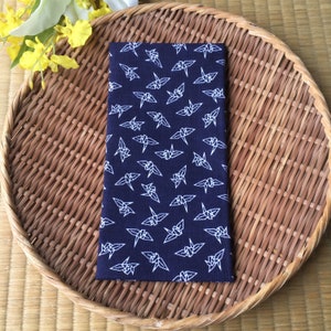Japanese tenugui towel /Japanese traditional pattern &quot;Origami Orizuru Crane&quot;  /Cotton 100% / Made in Japan