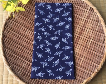 Japanese tenugui towel /Japanese traditional pattern "Origami Orizuru Crane"  /Cotton 100% / Made in Japan