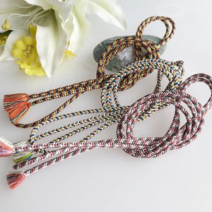 Silk kumihimo braided cord 3.5mm 150 cm &quot;kakusugi&quot; braided, for belts bracelet . kumihimo Japanese Kimono Obi Jime Belt Cord