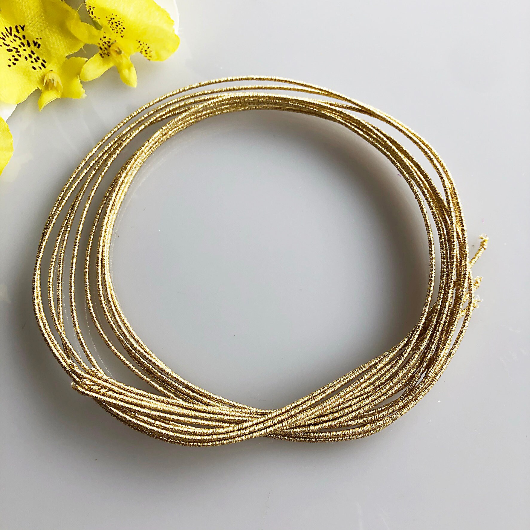 2025年春の Gold Kanzashi Maiko Japanese / 5pc 72cm Wire Wrapped Thread 小物
