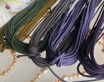 Silk round braided cord kumihimo 1.5 mm 120cm Japanese silk cord 8 strand braid/for Minimalist jewelry/Japanese traditional color 2