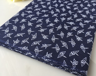 Tenugui roll Japanese tenugui towel 900cm uncut bolt/Japanese traditional pattern "Origami Orizuru Crane"  /Cotton 100% / Made in Japan