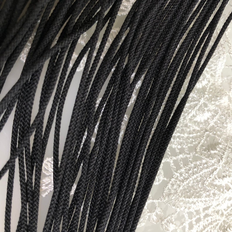 Black Silk round braided cord kumihimo Japanese silk cord/0.7mm2mm/1 meter Edo-uchi-himo 8 strand braid/for jewelry/ Kyoto kumihimo/ 44 image 9