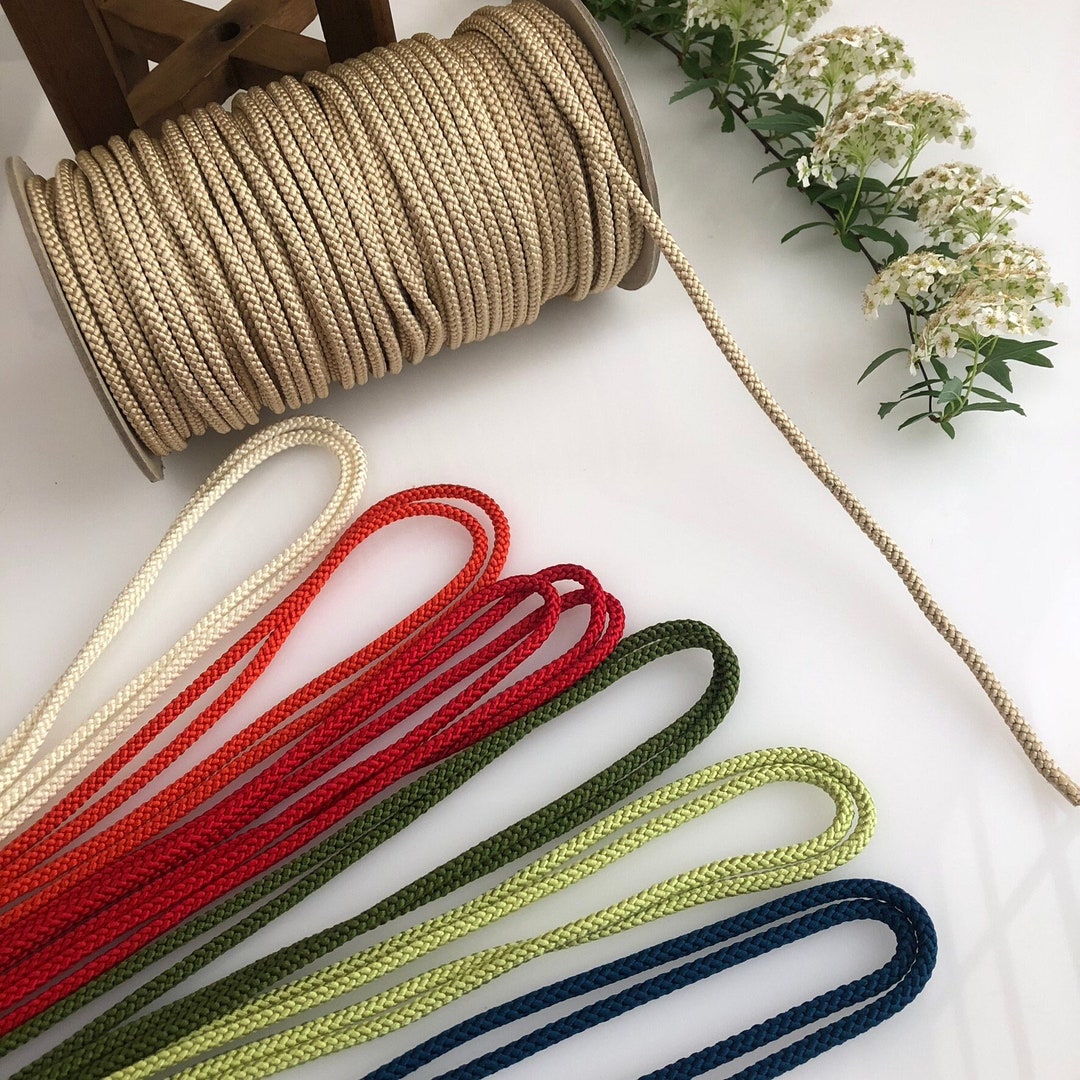 Silk Round Braided Cord Kumihimo 4mm 50meters Spool for Wholesale