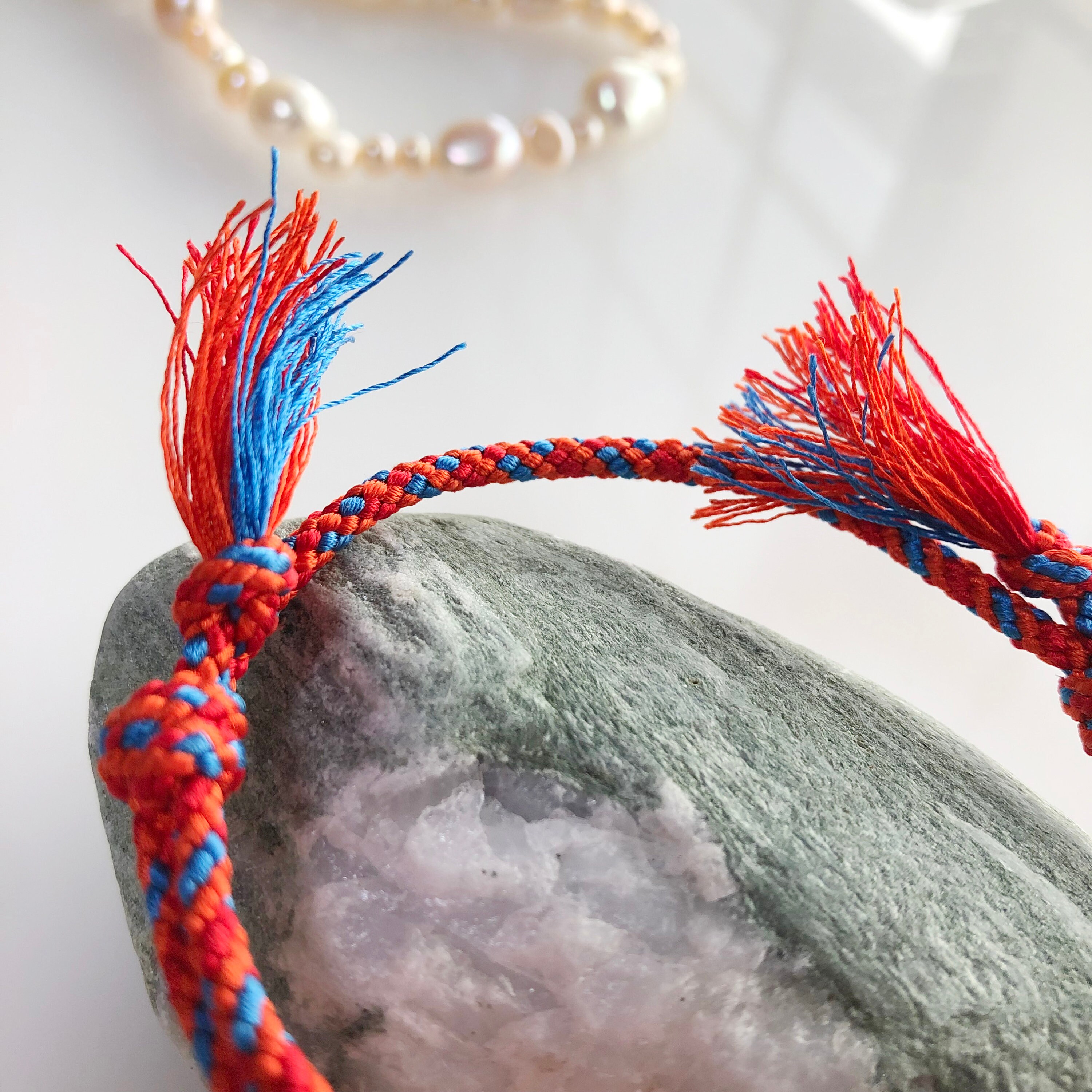 Adjustable Silk Friendship Bracelet Spiral Braided Cord