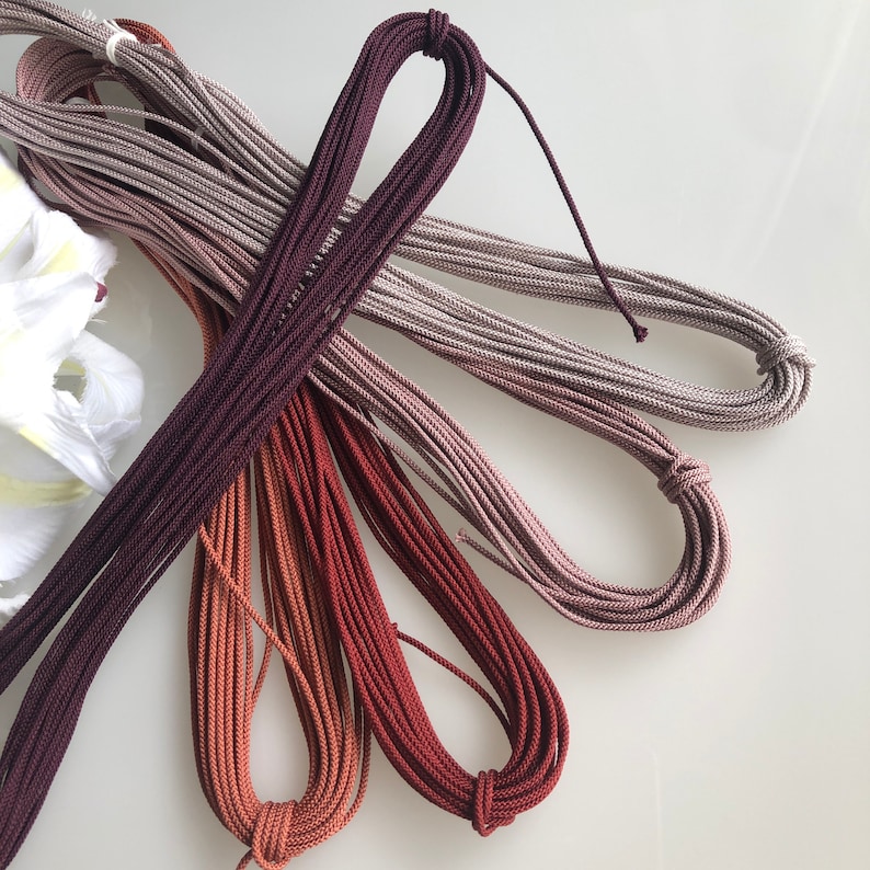 Silk round braided cord kumihimo 1.5mm 120cm Japanese silk cord 8 strand braid/ for Minimalist jewelry/Japanese traditional color 1 image 2