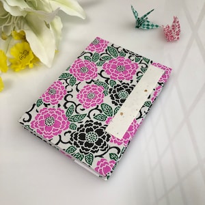 Goshuincho Buddhist GOSYUIN Stamp Collection Book Folded 22P travel notebook made of Japanese paper/ yuzen washi/ Oriental Pink Blossom