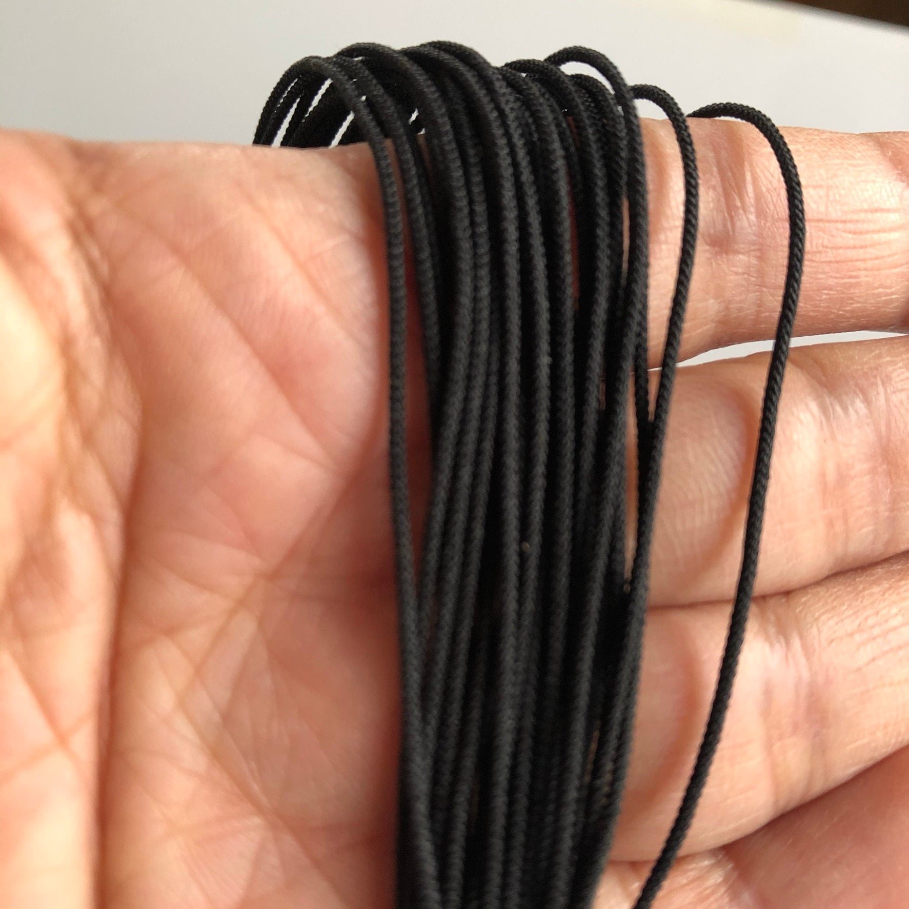 Black Silk round braided cord kumihimo Japanese silk cord Etsy