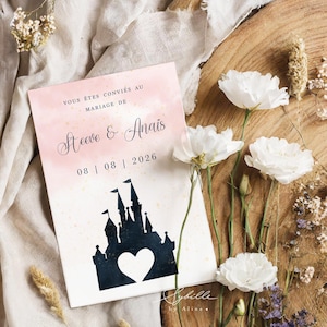 Invitación de boda de princesa, Invitaciones de boda en Francia, Tarjetas de boda, Boda de princesa, Sybillebyaline