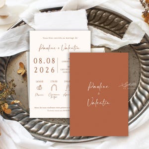 Faire-part Mariage, Mariage terracotta , Faire-part Mariage France, Terracotta, Wedding cards