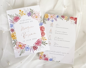 Faire-part mariage,  Faire-part Mariage France, Wedding cards, faire-part fleurs