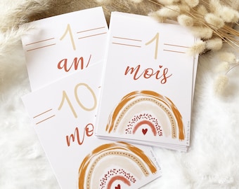Cartes étapes, Cartes étapes naissance, ma première année, cartes étapes, cartes étapes mixte, cartes étapes originales