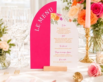Wedding Menu, 2-Piece Menu, Seating Chart, French Wedding Menus, Table Stationery, Table Number